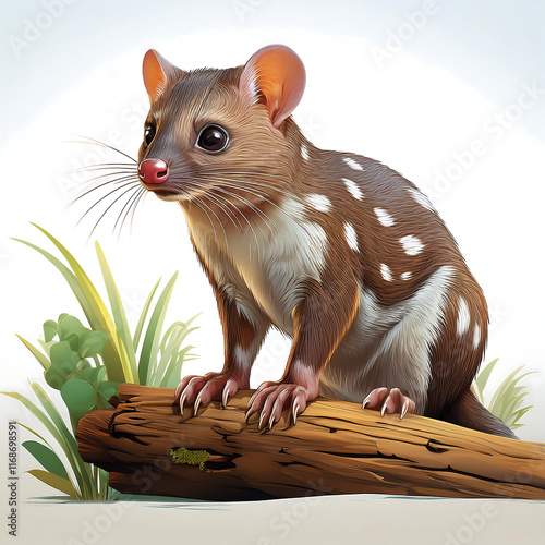 Australian quoll native animal of Australia, illustration