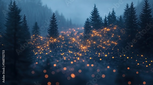 Futuristic technology background with neural data networks and machine learning, showcasing the role of advanced algorithms and artificial intelligence in driving business innovation. photo