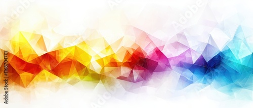 Abstract Colorful Geometric Low Poly Background Vibrant Triangular Design Rainbow Hues