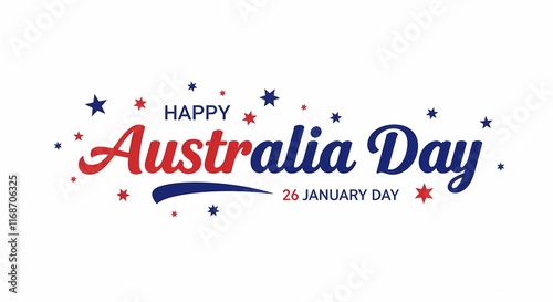 Celebratory Graphic Design for Australia Day with Stars and Bold Typography Style Created with Generative AI