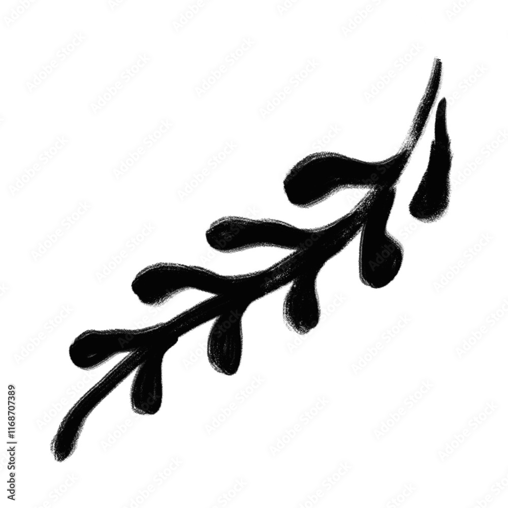 Silhouette leaf png sticker, ink brush botanical transparent background Silhouette leaf png sticker, ink brush botanical transparent background