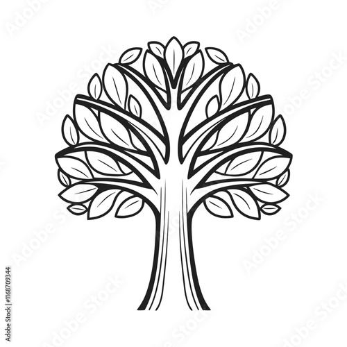black and white graphic of a tree