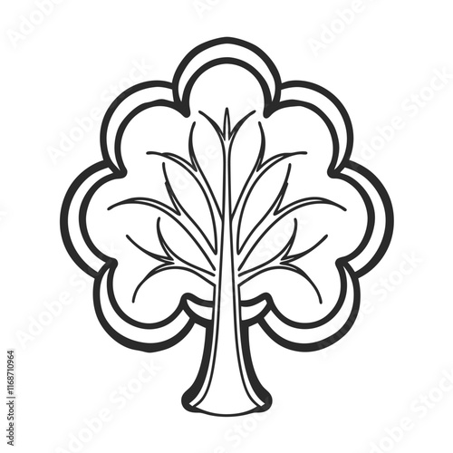 black and white graphic of a tree