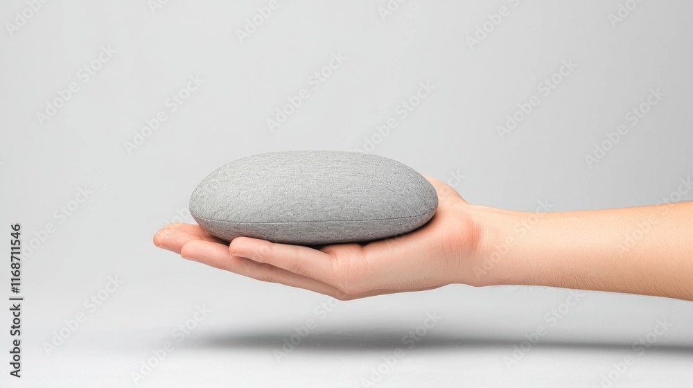 Comforting Support: Hand Resting on Ergonomic Palm Cushion for Relaxed Web Browsing Experience Comforting Support: Hand Resting on Ergonomic Palm Cushion for Relaxed Web Browsing Experience