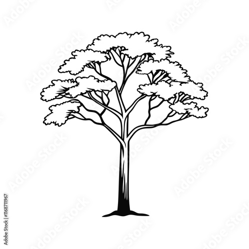 black and white graphic of a tree