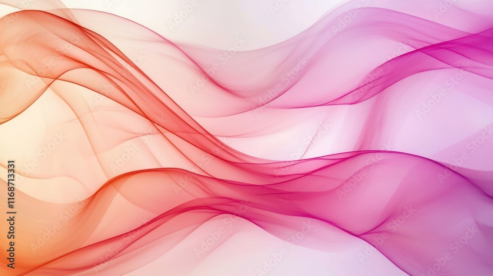 Abstract Pink and Orange Wave Background
