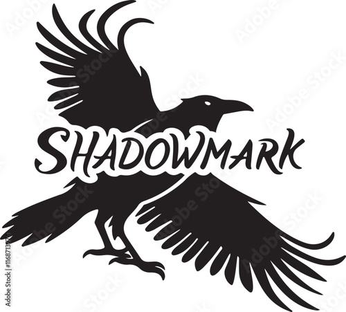 Shadowmark Logo Vector - Black Silhouette Design Art photo