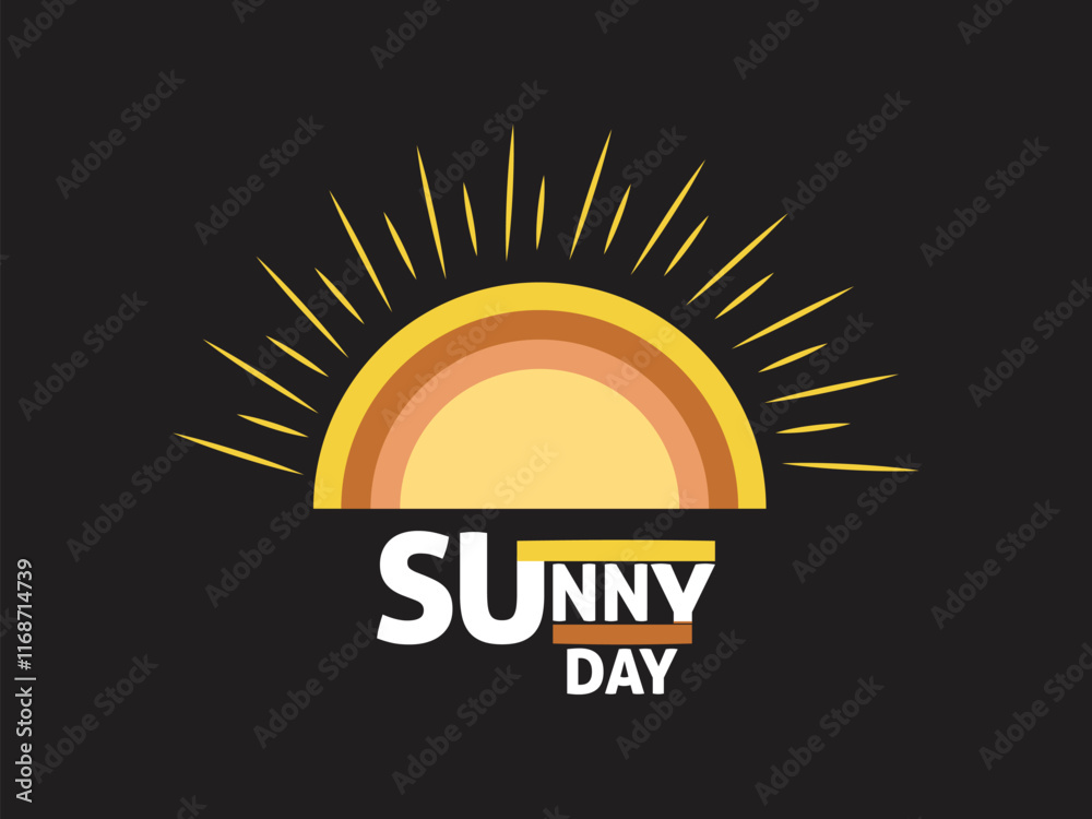Fototapeta premium Bright and cheerful sunny day graphic art illustration
