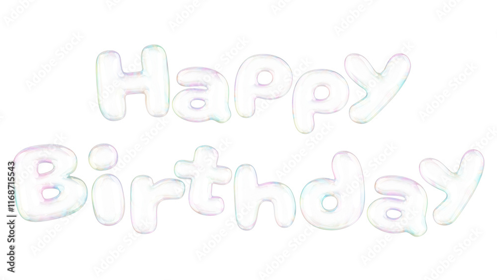 Happy birthday png 3D word sticker, transparent balloon design Happy birthday png 3D word sticker, transparent balloon design