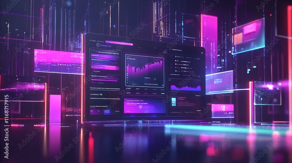 Obraz premium Floating UI Screen Mockup for Showcasing Your Design