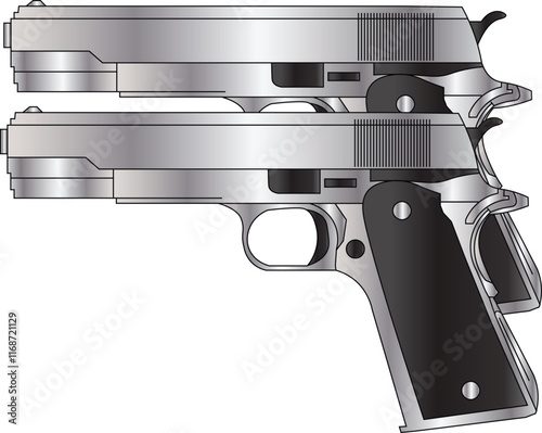 the illustration of the dual hand gun 