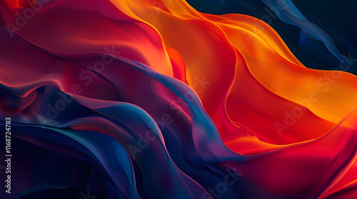 Dynamic Gradient Stroke Design: A Curvilinear Journey Through Vibrant Hues and Serene Fluidity