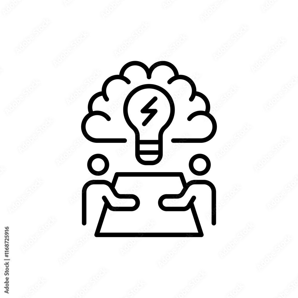 Brainstorming outline icons, minimalist vector illustration ,simple transparent graphic element .Isolated on white background Brainstorming outline icons, minimalist vector illustration ,simple transparent graphic element .Isolated on white background