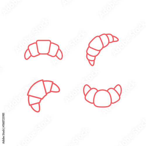 Bakery croissant icons set from Bistro and restaurant. Bakery croissant vector isolated on white background. Bakery croissant trendy illustration.