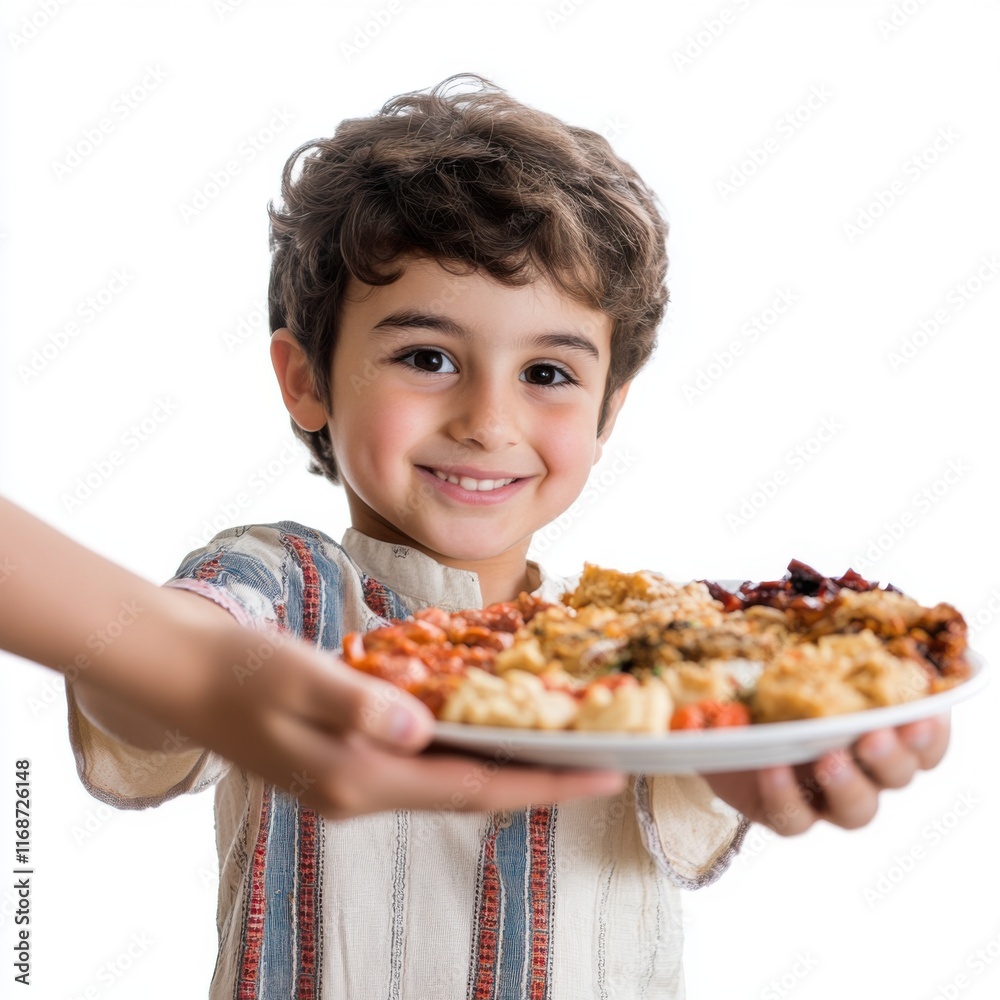 A child Sharing Iftar with Friends A child Sharing Iftar with Friends