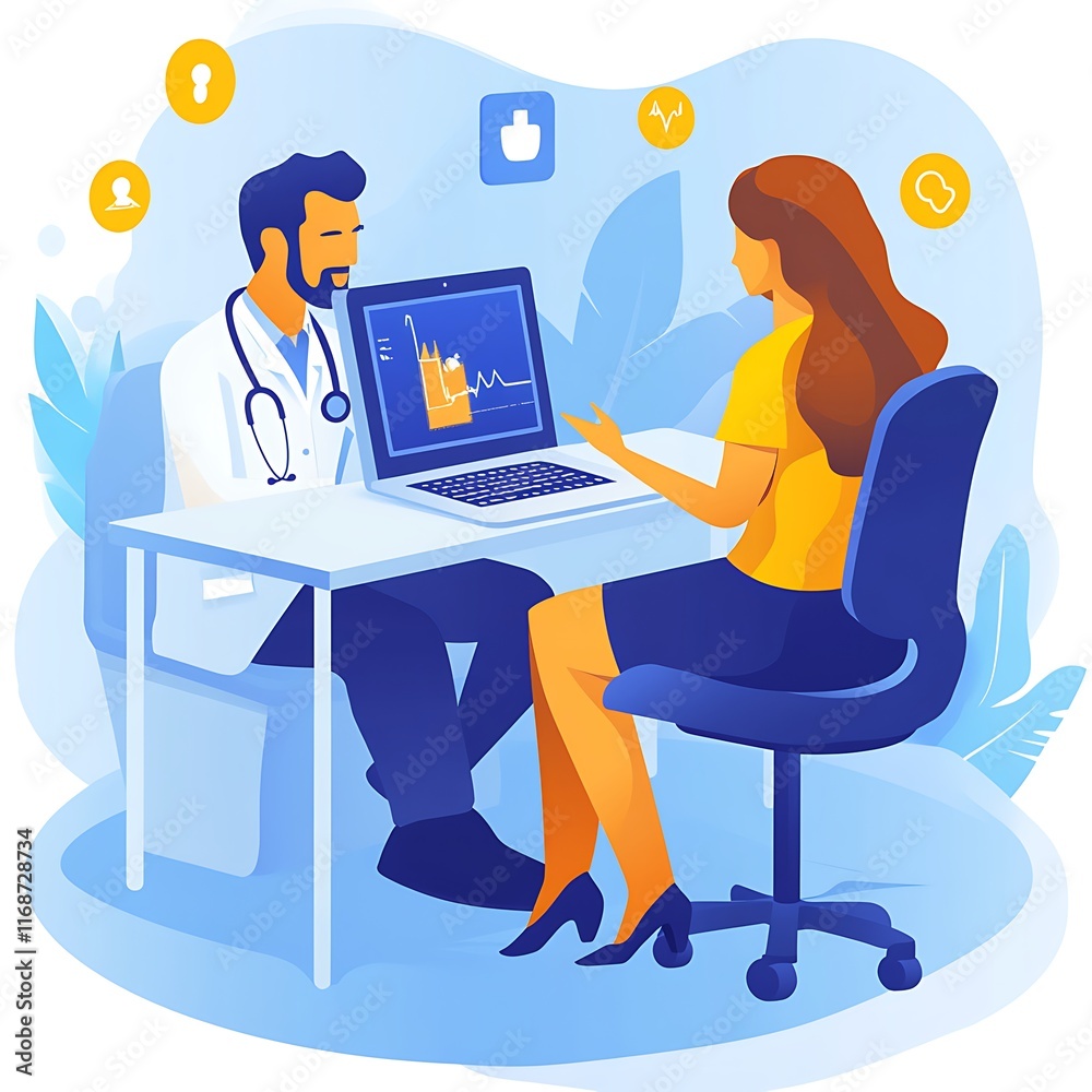 Doctor and Patient Consult Using Laptop Technology Doctor and Patient Consult Using Laptop Technology