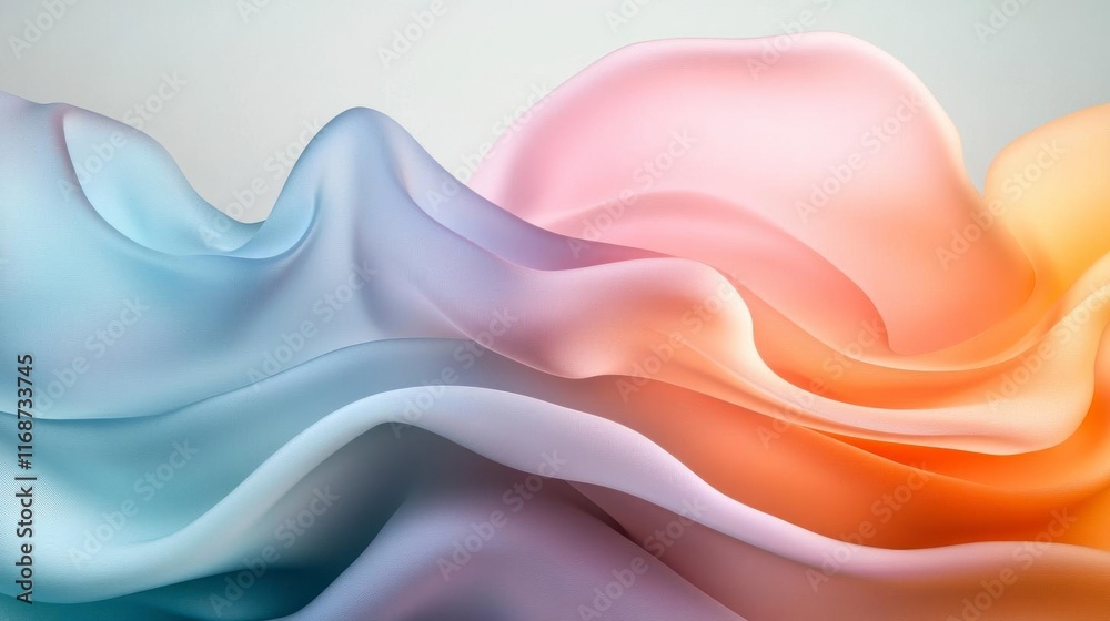 Fototapeta premium Serene Pastel Waves: A Dreamy Abstract Flow