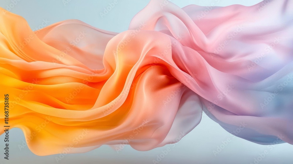 Dreamy pastel silk swirls in gentle flow, creating a serene and calming atmosphere. Dreamy pastel silk swirls in gentle flow, creating a serene and calming atmosphere.