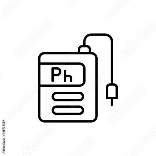 Ph Meter outline icons, minimalist vector illustration ,simple transparent graphic element .Isolated on white background