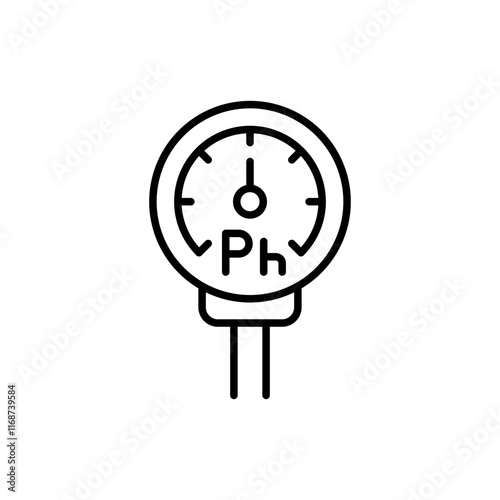 Ph Meter outline icons, minimalist vector illustration ,simple transparent graphic element .Isolated on white background