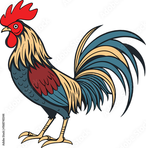 Vector Art of Colorful rooster 