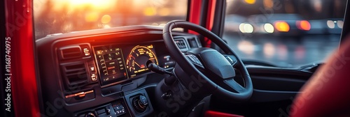 Modern Truck s Dashboard Advanced Cockpit Design and Features for Professional Drivers photo