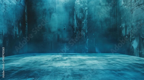 blue background, abstract wall studio room, can be used to present your product