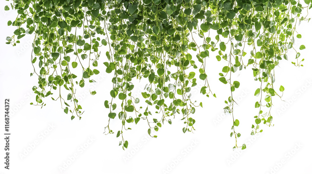 Lush green hanging vines create serene and calming atmosphere Lush green hanging vines create serene and calming atmosphere