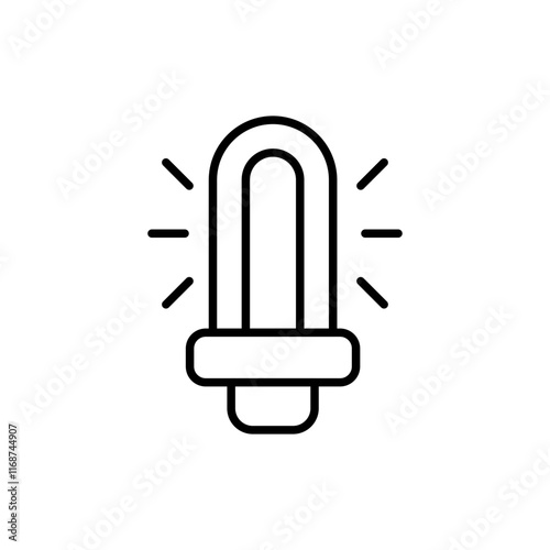 UV lamp outline icons, minimalist vector illustration ,simple transparent graphic element .Isolated on white background