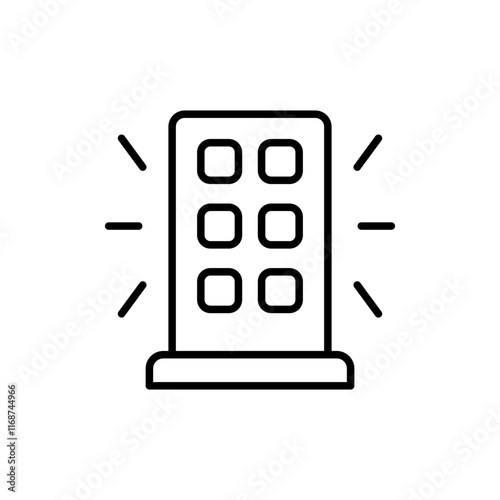 UV lamp outline icons, minimalist vector illustration ,simple transparent graphic element .Isolated on white background
