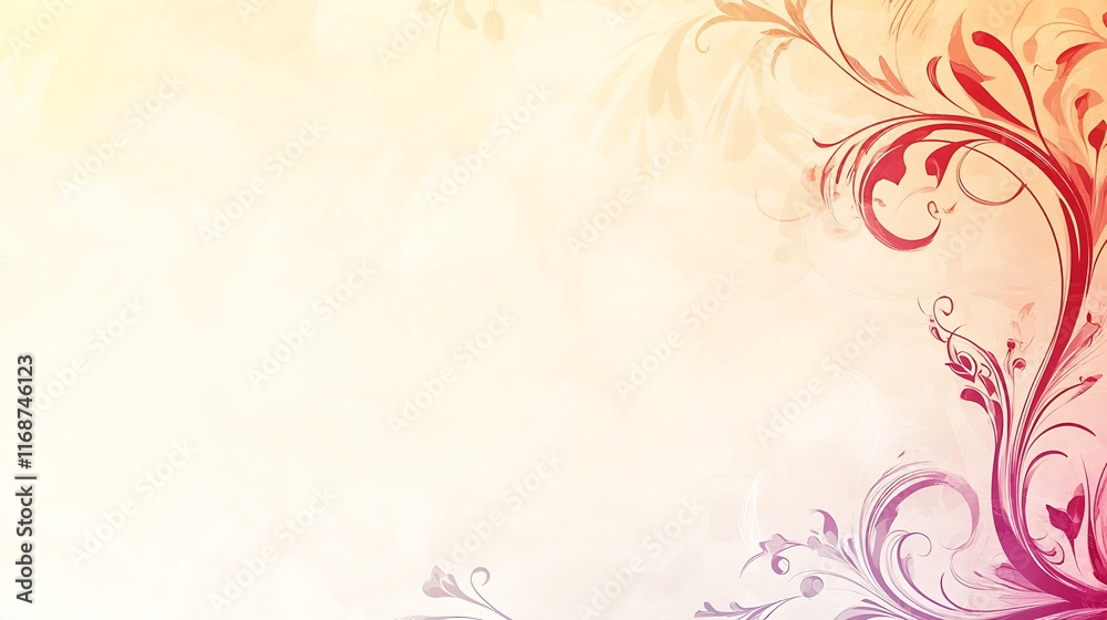 Abstract Floral Design On Soft Peach Background Abstract Floral Design On Soft Peach Background