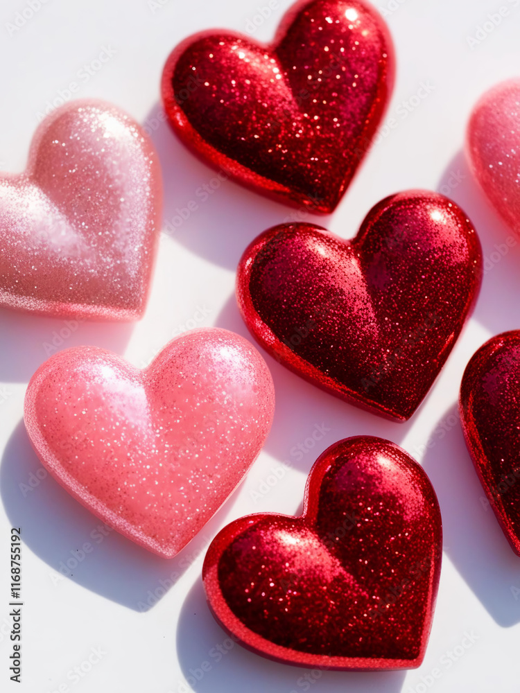 Obraz premium heart shaped candy. Minimal. Design. Template. Empty space.