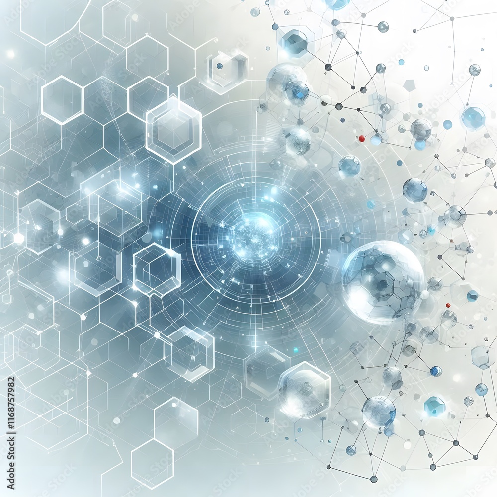 Obraz premium AI Generate of Abstract Hexagonal Modern Science or Technology Background Design. Geometric abstract background with hexagons. Honeycomb, science and technology vector illustration