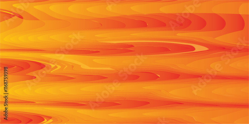 Orange abstract, wavy transition. Light to dark gradual yellow waves. Dune, desert, tulle, sunset, citrus, buddhist monk. EPS 10