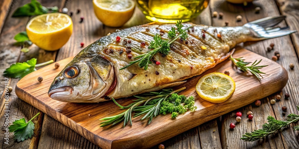 Fresh Grilled Harpoon-Caught Fish with Lemon and Herbs Fresh Grilled Harpoon-Caught Fish with Lemon and Herbs