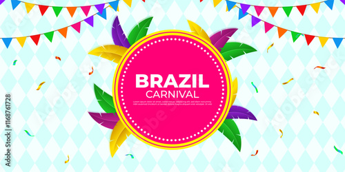 Vector illustration of Rio Carnival social media template