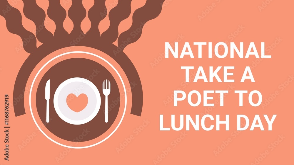 Obraz premium National Take a Poet to Lunch Day web banner design illustration 