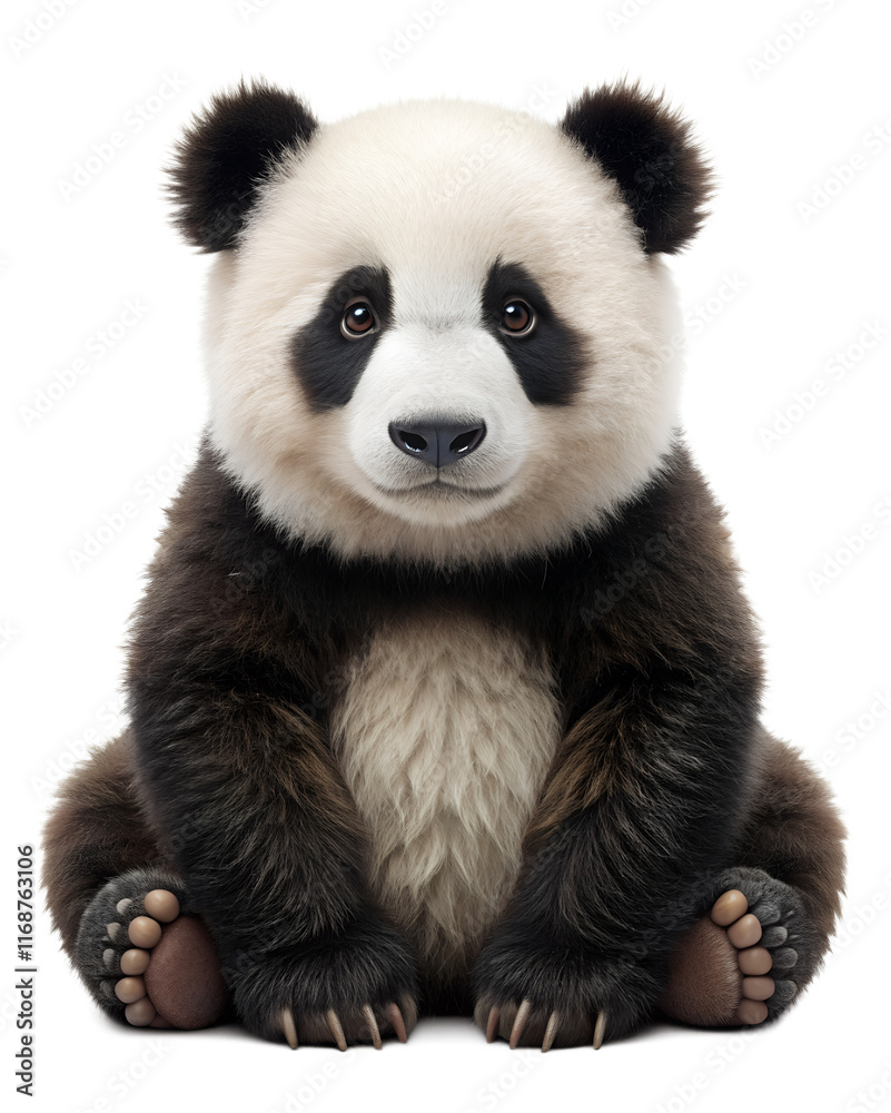 panda sit, front view isolated on a transparent background panda sit, front view isolated on a transparent background