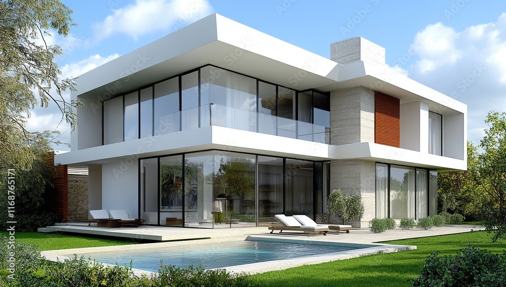 Modern Architectural Design: Luxury Home with Pool Modern Architectural Design: Luxury Home with Pool
