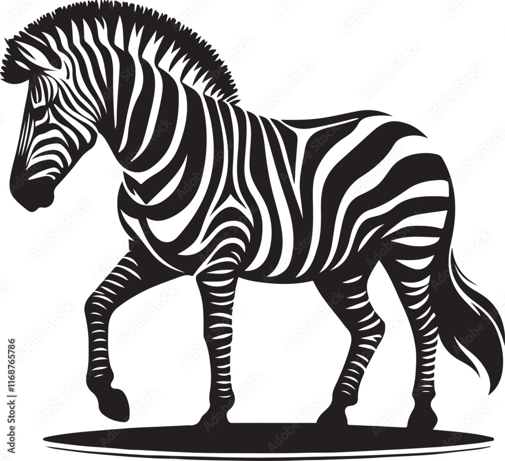 Fototapeta premium A zebra that is black and white 