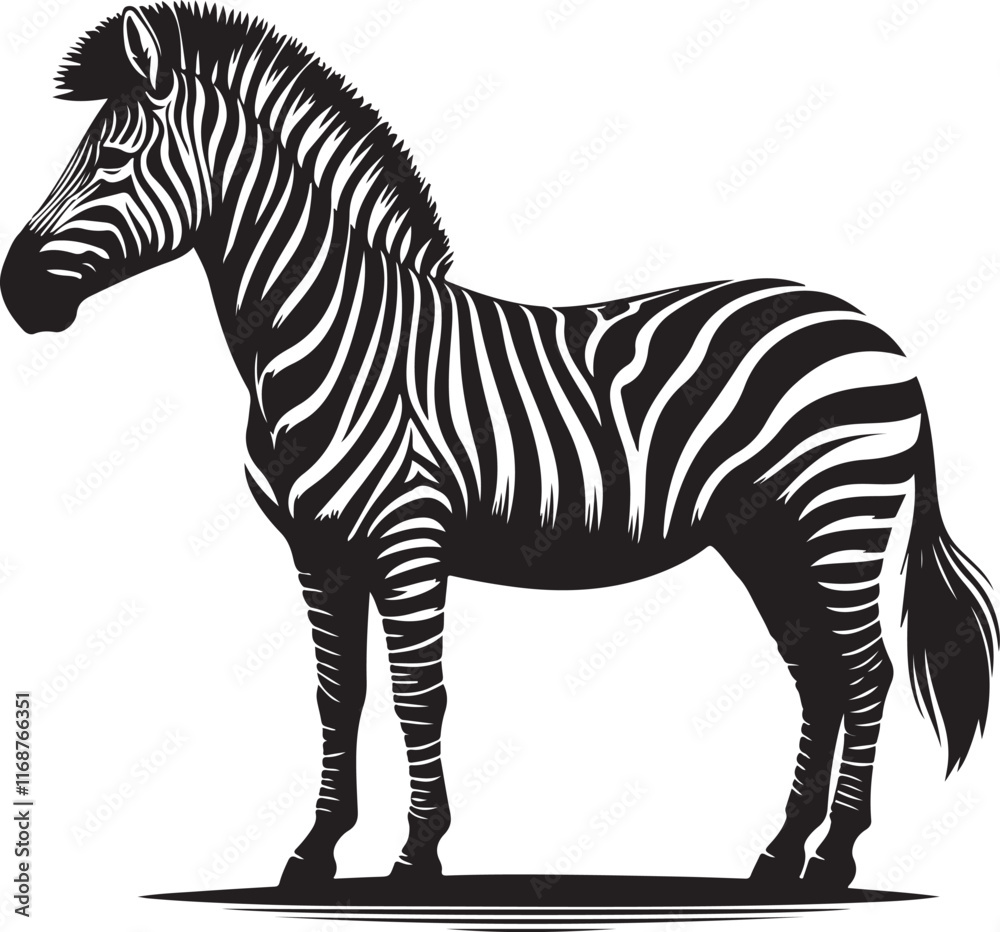 Fototapeta premium A zebra that is black and white 