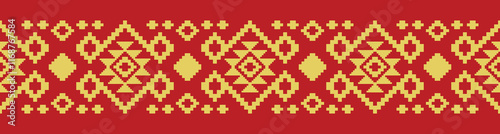 Ethnic border ornament. Geometric ethnic oriental seamless pattern. Stripe vector illustration. Native American Mexican African Indian tribal style. Design border, textile, fabric, clothing, carpet.