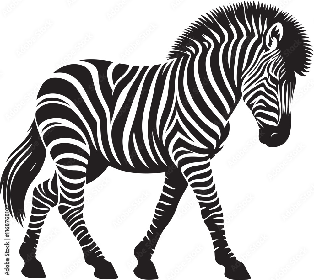 Fototapeta premium A zebra that is black and white