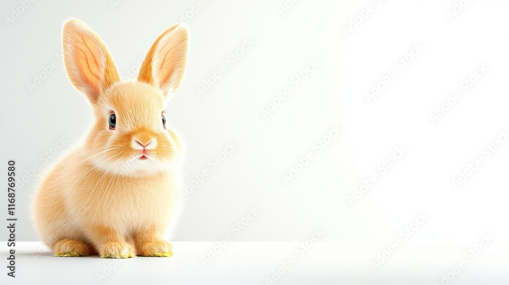 A cute bunny with large, floppy ears sitting on a white surface, looking curious and adorable, ideal for Easter or animal-themed imagery. A cute bunny with large, floppy ears sitting on a white surface, looking curious and adorable, ideal for Easter or animal-themed imagery.