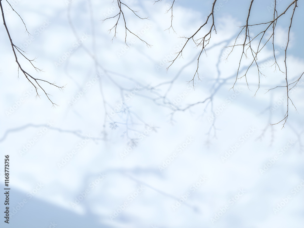 Delicate frosty tree branches on a soft blue background, ideal for seasonal designs or winter-themed concepts. Generative AI Delicate frosty tree branches on a soft blue background, ideal for seasonal designs or winter-themed concepts. Generative AI