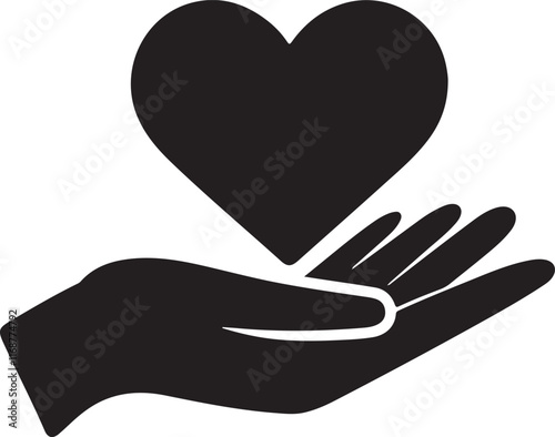 Hands holding heart icon