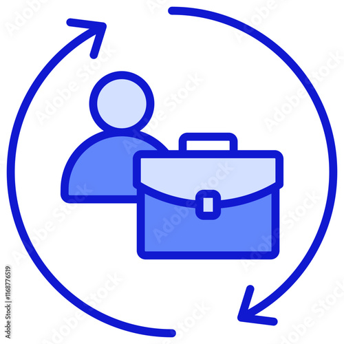 Businessman Blue Color Icon