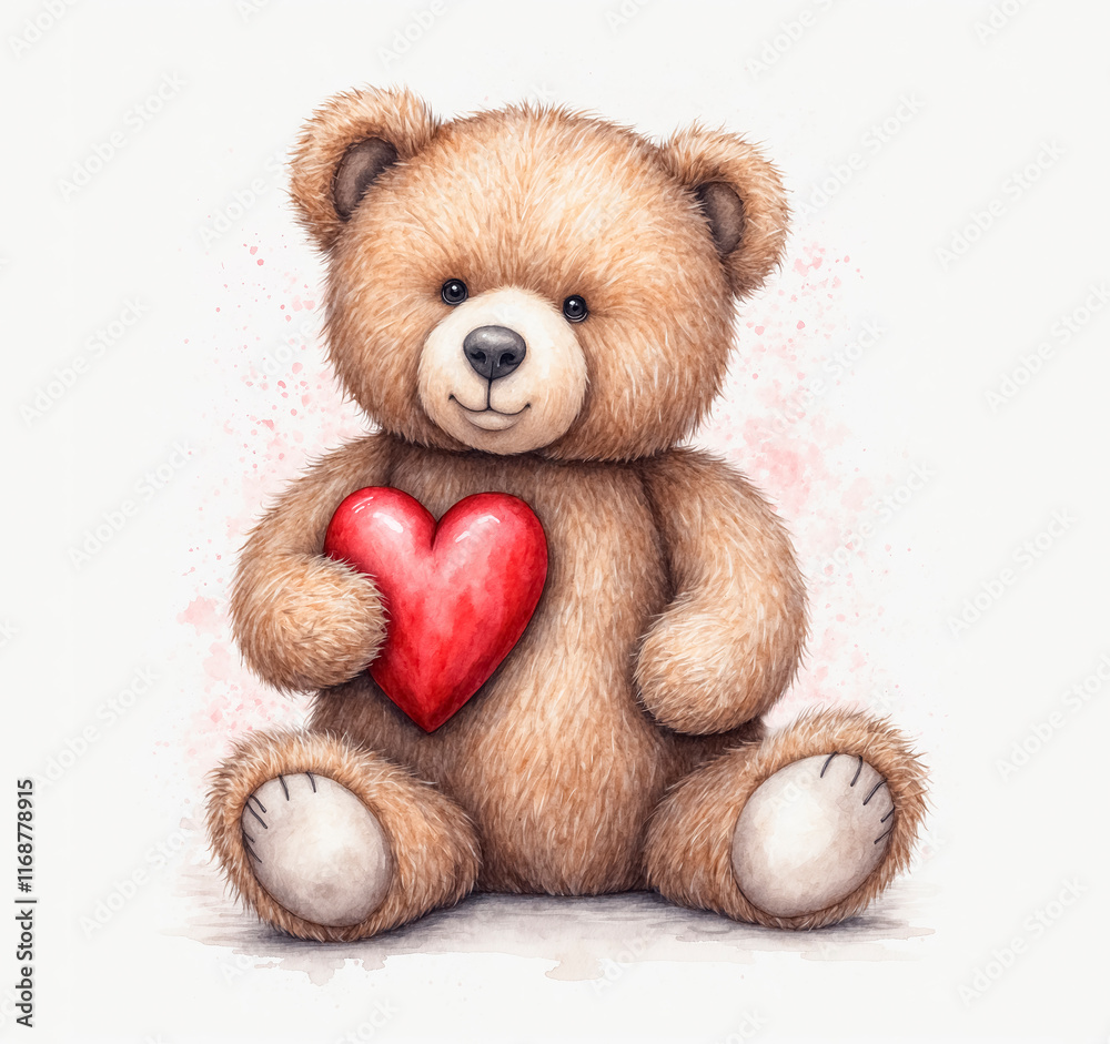 Obraz premium teddy bear and heart