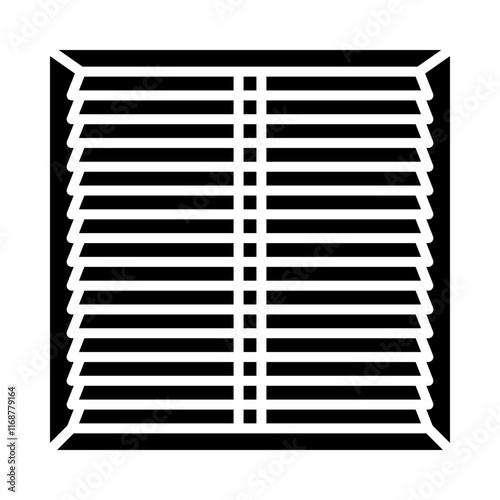 Window with Blinds glyph icon