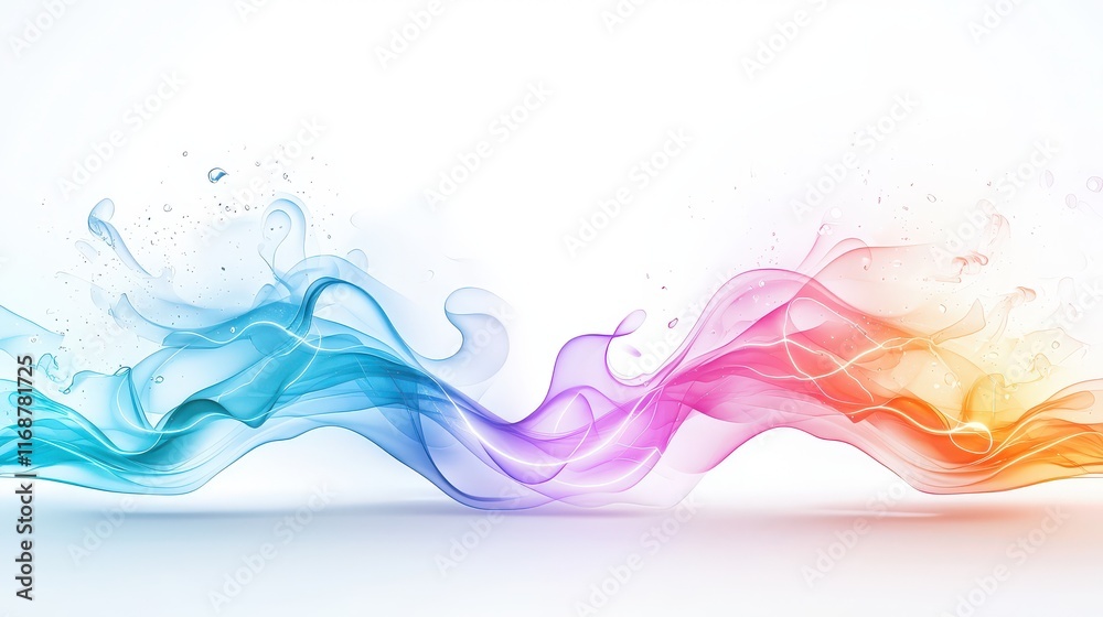 Neon lights creating a dynamic design with smooth flowing patterns, mixing vibrant colors and sharp edges on a white background. Neon lights creating a dynamic design with smooth flowing patterns, mixing vibrant colors and sharp edges on a white background.